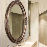 PU European Antique Design Gold Wall Mirror Decorative Gold Oval Wall Mirror thumbnail-2