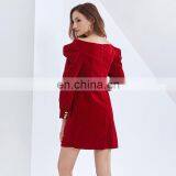 TWOTWINSTYLE Dress For Women V Neck Puff Long Sleeve High Waist Tunic Plus Size Sexy Female Mini thumbnail-4