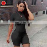 5colors Women High Elastic Sexy Tights Activewear Fitness Running Bodycon Shorts Jumpsuit thumbnail-7
