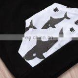 2019 Summer Kids Cotton Shark Print Hoodies Top Tshirt & Baby Animal pp Pants Shorts 2pc Set thumbnail-5