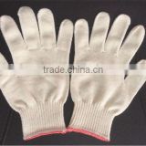 natural white glove/ cotton gloves polyester and cotton glove / elastic cuff