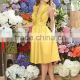High Quality 2014 New Halter A-Line Mid-Calf Party Dress with Pleat