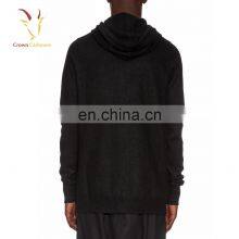 Men's Zipper Knitting Pattern Hooded Cardigan Sweater thumbnail-2