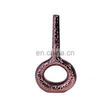 Moder Luxury Golden Ceramic Home Decor Silver Plated Hollow Donut Flower Vase for Living Room Decoration thumbnail-3