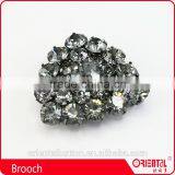 Dark Grey Rhinestone Decorated Sewing Type Brooch for Cappa and Coats thumbnail-1