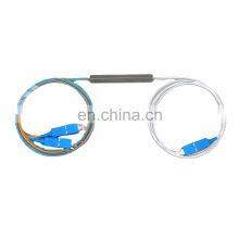 Fiber Optic PLC Splitter 1X2 SC Connectors Simplex Mini Tube Fiber Optic Splitter