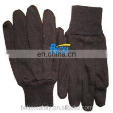 Oil and Gas Industry Men Knit Wrist Brown Jersey Cotton Construction Gloves,Warm Cotton Gloves thumbnail-1