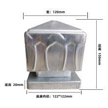 60 80 100 120150mm Square Pipe Column Cap Iron Lotus Column Head Guardrail Stair Column Decoration Accessories thumbnail-3