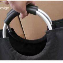 Collapsible Oxford Fabric Laundry Hamper Foldable Canvas Bathroom Cloth Basket With Handles Storage Washing Box for Home Use thumbnail-4