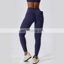 Scrunch Butt High Waist Yoga Pocket Women Leggings Custom Gym V Shape Back Sports Pants 78nylon 22spandex thumbnail-4