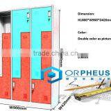 Durable Body L Shape Double Color Metal Workplace Lockers thumbnail-5