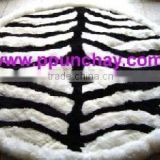 Alpaca Rug Peru Round 6 Feet "Zebra pattern"