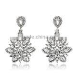 New Charm Fashion Crystal Rhinestone Water Drop Leaf Flower Dangle Drop Earrings thumbnail-4