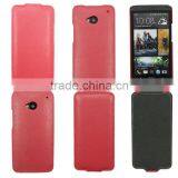 Fashion Red Mobile Phone pu Leather Flip Case Cover for Htc One m7