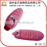 Wholesale pink green color rubber food dog toy for small animals