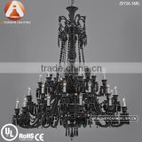 Baccarat Style 36 Light Big Black Crystal Chandelier