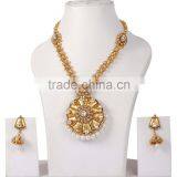 Indian Beautiful Pendant Look Designer Necklace Set With Earrings For Women thumbnail-1