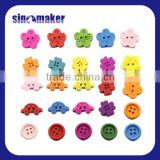 New clothing wooden colored candy buttons Star pattern shirts buttons