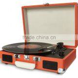 PU Leather Suitcase Record Player Retro Vintage Vinyl Turntable New thumbnail-1