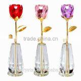 2015 New Design Clearly Color Best Seller Factory Directly Sale Crystal Rose Flower thumbnail-2