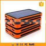 High Capacity Black Waterproof Solar Power Bank 20000mah With Led Light thumbnail-1