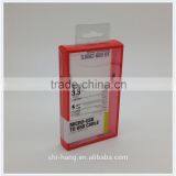 Colorful PET PVC Plastic Folding Box Packing for Micro USB Charging Cable