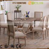 Classic Ethnic Style Upholstered Rubber Wooden Dining Table Set thumbnail-3