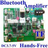 5W*2 Stereo Bluetooth Amplifier Module / Circuit Board Hands-free TF Card , Micro Usb 5v Lithiutm Battery 3.7V Power Supply