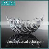 LX-P022 Bulk Cheap Clear Color Leaf Shape Glass Plate