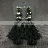 Fashion Tassel Stud Earrings For Women Luxury Crystal Jewelry New Design thumbnail-1