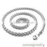 Customized High Polish Wheat Chain Link 316l Stainless Steel Neck Chains