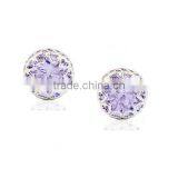 43b China Elegance Design Silver Heart Inlay Earring Cookie Stamp cz
