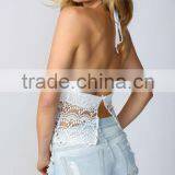 A Little Bit of Nothing Top in White Design Crop Top thumbnail-4