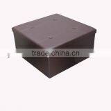 Luxury!Brown PVC Leather Foldable Storage Bench thumbnail-1