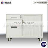3 Drawer File Cabinet on Wheels Tambour Door Mobile Caddy Steel Waterproof Filing Cabinet thumbnail-3