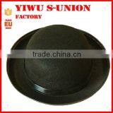 Wholesale Adults Party Black Round Top Felt Bowler Hat With Black Ribbon