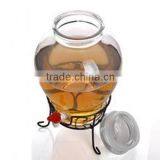 12L Glass Beverage Dispenser With Faucet and Metal Stand thumbnail-5