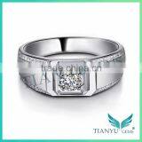 1.5 ct White Color G Moissanite Diamond Sliver Ring for Men thumbnail-3