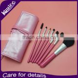7pcs made of Syethetic Hair with PU Leather Roll Pouch (Pink) Brush Set