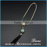 Natural Semi Precious Gemstone Necklace,tassel Necklace With Turquois Bead thumbnail-3