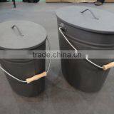 Set of 2 High Quality Wooden Handle Large Black Coal Hod/fire Tools/BBQ Wood Collector/Portable Ash/coal Bucket/pails With Lid thumbnail-1