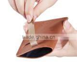 RFID Blocking Minimalist Front Pocket Wallet Wholesale Grain Leather Pull Tab Card Holder