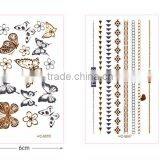 Custom Metallic Tattoo Sticker 3D Gold Foil Water Transfer Tattoo Sticker thumbnail-4