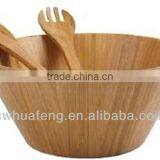 2016 Fashion Bamboo Salad Bowl With Spoon