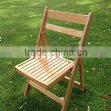 Natural Wood Folding Chair Parts With PVC Pad for Banquet Rental thumbnail-1