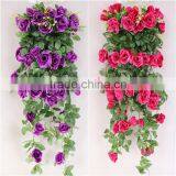 100CM 5Stems Artificial Rose Garland Wedding Party Decor Silk Flower Vine Garland thumbnail-3