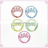 Unique Colorful Hand Palm Design Paper Clip Promotional Gifts