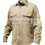 Chest Pockets Casual/ Work Shirts Cotton Drill Long Sleeve Shirs for Men thumbnail-2