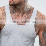 Cheapest New Design Custom Manufacture Grey Color Gym Wear Comfortable 100% Cotton Fashion Running Men's Tank Tops thumbnail-3
