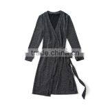 Women Deep V-neck Sexy Nighty Dress Korean Office Dress Casual One Piece Dress Xxl Black thumbnail-5